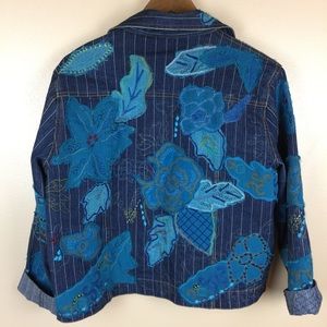 Chico’s Appliqué and Embroidered Jean Jacket